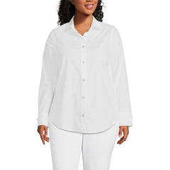 Women's Plus Size Poplin Tie Sleeve Shirt