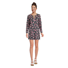 Women's Cotton Jersey V-neck Tunic Swim Cover-up Shirtdress