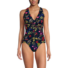 Women's D-Cup V-Neck Plunge X Back Tankini Top