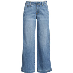 Women's Plus Size Mid Rise Denim Wide Leg Ankle Jeans