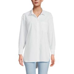 Women's No Iron Poplin Extra Long Tunic