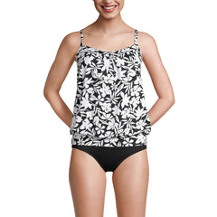 Women's DDD-Cup Chlorine Resistant Blouson Tankini Swimsuit Top