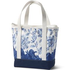 Medium Print 5 Pocket Zip Top Canvas Tote Bag