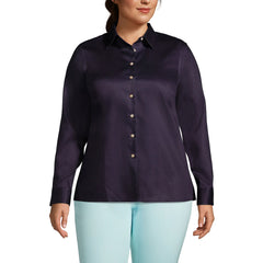 Women's Plus Size Long Sleeve Performance Twill Shirt
