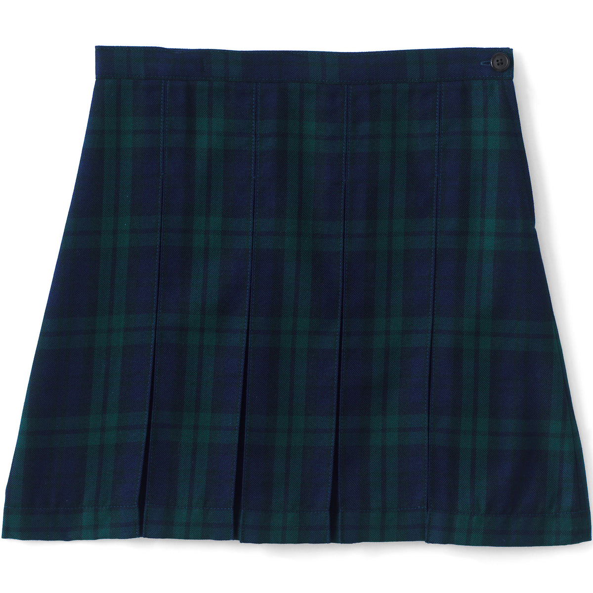 Girls Top of the Knee Plaid Box Pleat Skirt