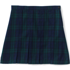 Girls Top of the Knee Plaid Box Pleat Skirt