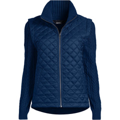 Women's Plus Size Quilted Sweater Hybrid Barn Jacket