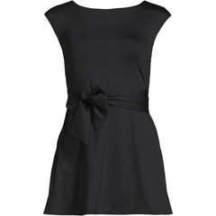 Women's Plus Size Cap Sleeve Tie Belt Mini Swim Dress