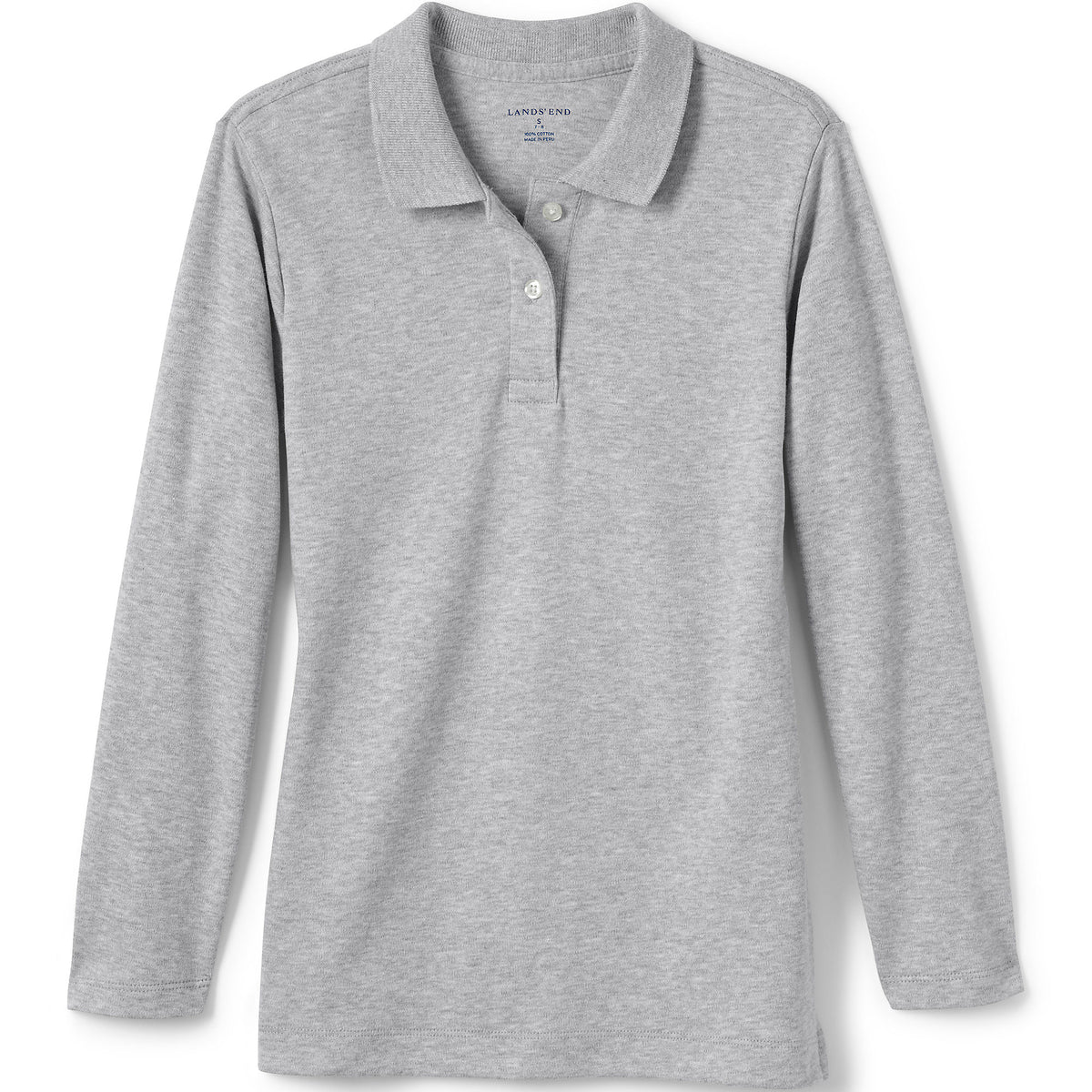 Girls Long Sleeve Feminine Fit Interlock Polo Shirt