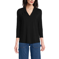Women's 3/4 Sleeve Light Weight Jersey V-neck Top
