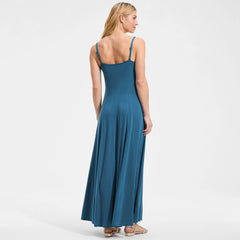 Women's Petite Silky Knit Godet Maxi Dress