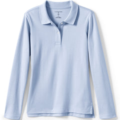 Girls Long Sleeve Feminine Fit Interlock Polo Shirt