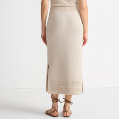 Women's Cotton Pointelle Sweater Maxi Skirt - Set Bottom
