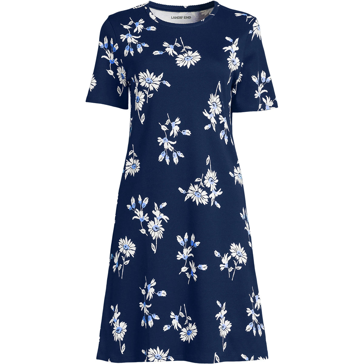 Women's Plus Size Cotton Interlock Short Sleeve Knee Length Gown