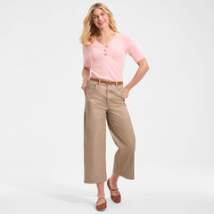 Women's Petite Knockabout Chino High Rise 5 Pocket Wide Leg Crop Pants