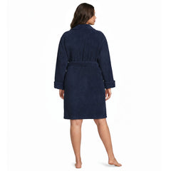 Women's Plus Size Soft Terry Long Sleeve Knee Length Robe