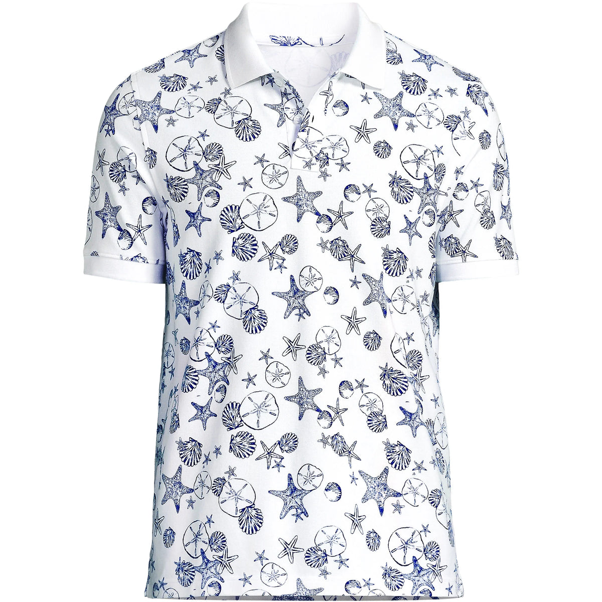 Men's Tall Short Sleeve Pique Printed Polo