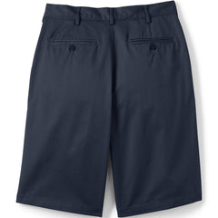 School Uniform Men's Long Plain Front Blend Chino Shorts