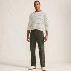 Men's Corduroy Comfort Waist Classic Fit Plain Front Pant