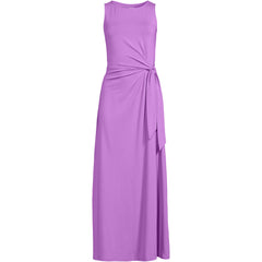 Women's Tall Cotton Modal Sleeveless Tie Waist Maxi Dress