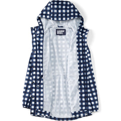 Women's Petite Print Waterproof Hooded Packable Raincoat