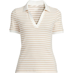 Women's Plus Size Wide Rib Polo Shirt