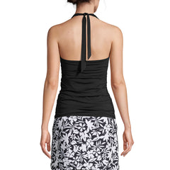 Women's Chlorine Resistant Square Neck Halter Tankini Swimsuit Top
