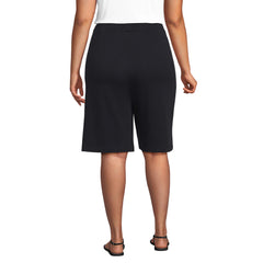 Women's Plus Size Sport Knit High Rise Pleated 12" Bermuda Shorts