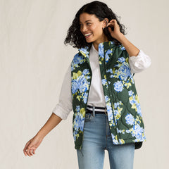 Women's Petite Print FeatherFree Quilted Insulated Vest