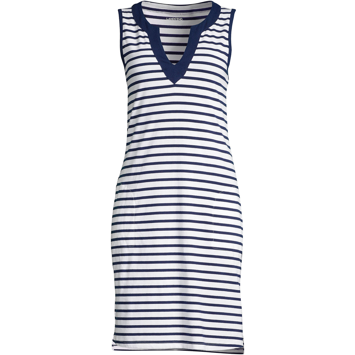Women's Long Cotton Jersey Sleeveless Swim Cover-up Dress Print