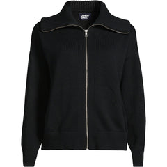 Women's Plus Cotton Modal Long Sleeve Zip Front Cardigan Sweater Jacket