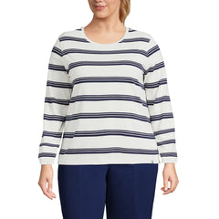 Plus Size Supima Cotton Long Sleeve Crewneck T-Shirt