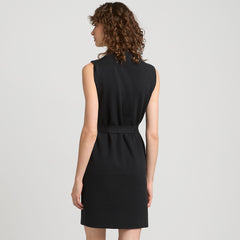 Women's Cotton Blend Short Sleeve Mock Neck Sweater Dress