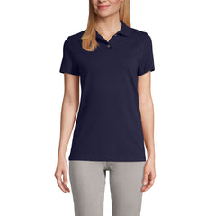 School Uniform Women's Short Sleeve Basic Mesh Polo Shirt