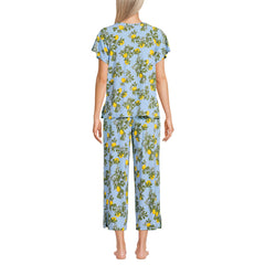 Women's Petite Cooling Pajama Set - Short Sleeve Top and Crop Pants