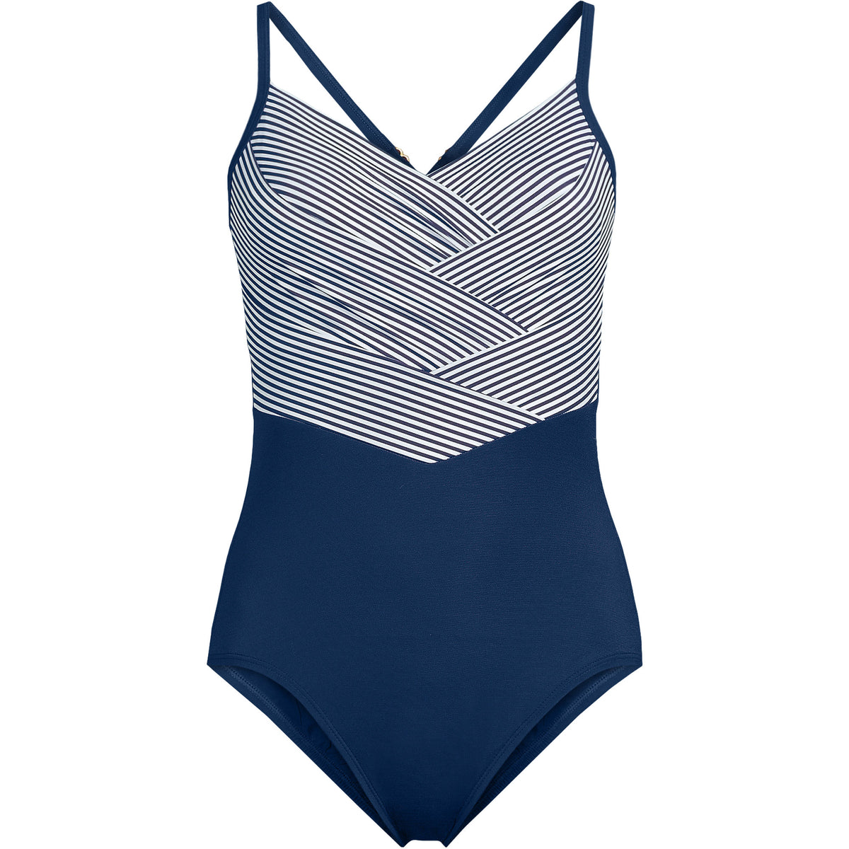 Women's Plus Size SlenderSuit Pleated Low Leg One Piece Swimsuit