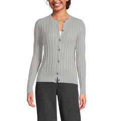 Women's Plus Size Cotton Pointelle Modern Cardigan Sweater