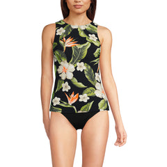 Women's Petite High Neck UPF 50 Sun Protection Modest Tankini Swimsuit Top