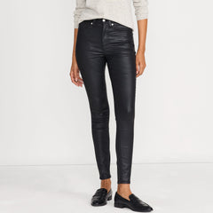 Women's Petite High Rise Coated Denim Skinny Jeans