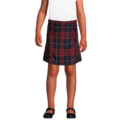 Girls Plus Side Pleat Plaid Skort Above the Knee