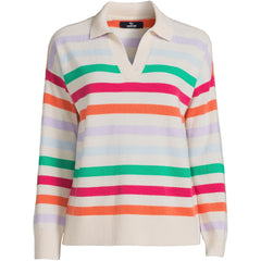 Womens Cashmere Long Sleeve Polo