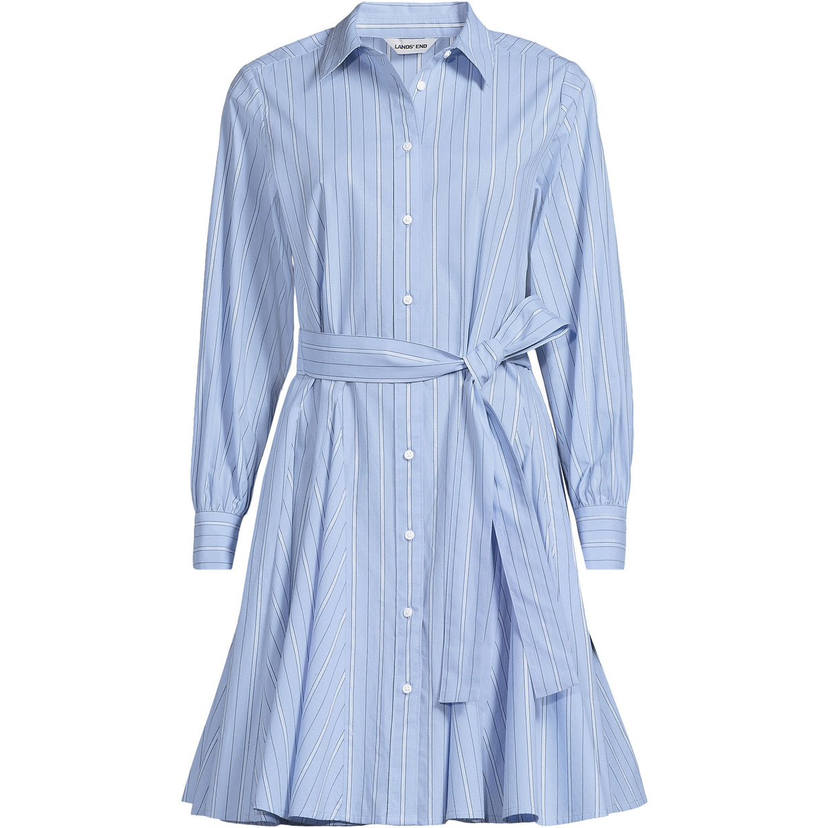 Women's Plus Size Poplin Button Front Dress with Godets