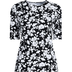 Women's Petite Elbow Sleeve Crewneck Garden Tee- Sunshade UPF 50 Quick Dry