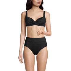 Women's D-Cup Chlorine Resistant Twist Front Underwire Bikini Swimsuit Top