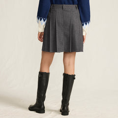 Women's Brushed Flannel Pleated Mini Skirt