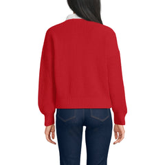 Women's Petite Drifter Rugby with Woven Collar Sweater