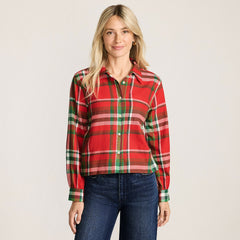 Women's Cropped Flannel Shirt