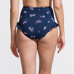 Women's Ruffle High Waisted High Leg Bikini Bottoms