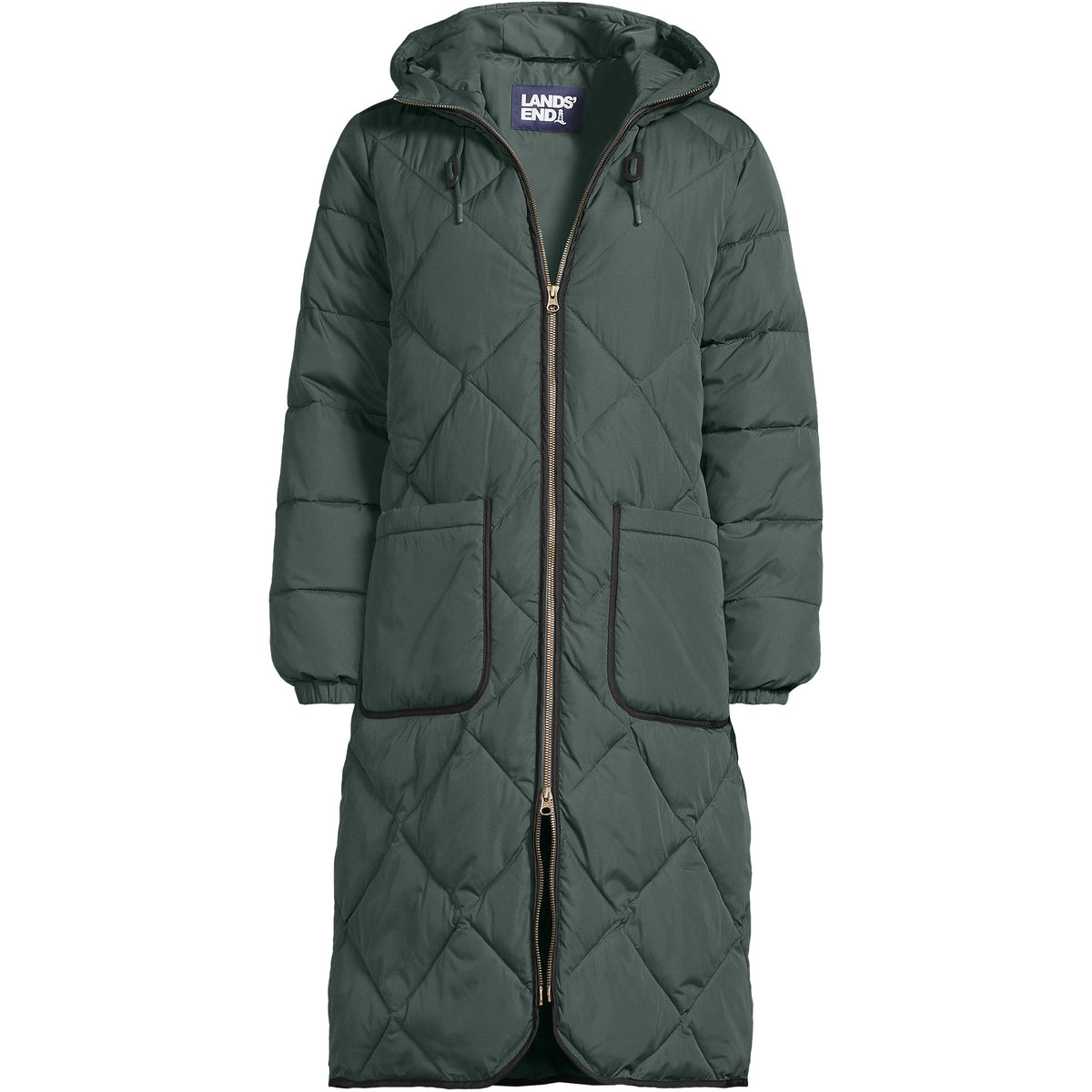 Women's Plus Size FeatherFree Insulated Diamond Quilted Maxi Coat