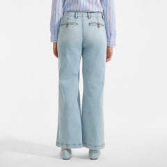 Women's Petite Recover Denim Mid Rise Wide Leg Ankle Jeans